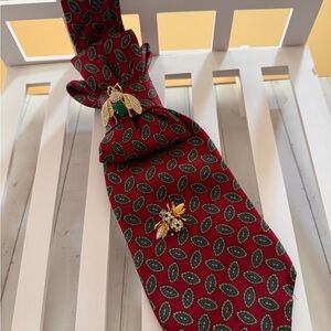 Necktie with Bee Brooches